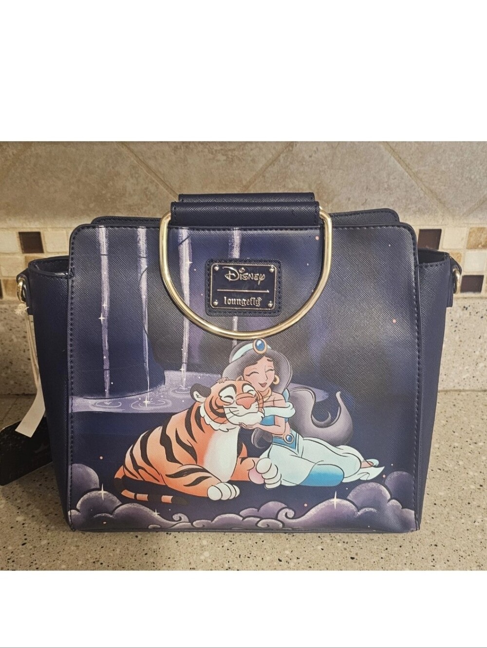 Loungefly Disney Aladdin Jasmine Castle Crossbody Bag Satchel Purse Rajah NWT